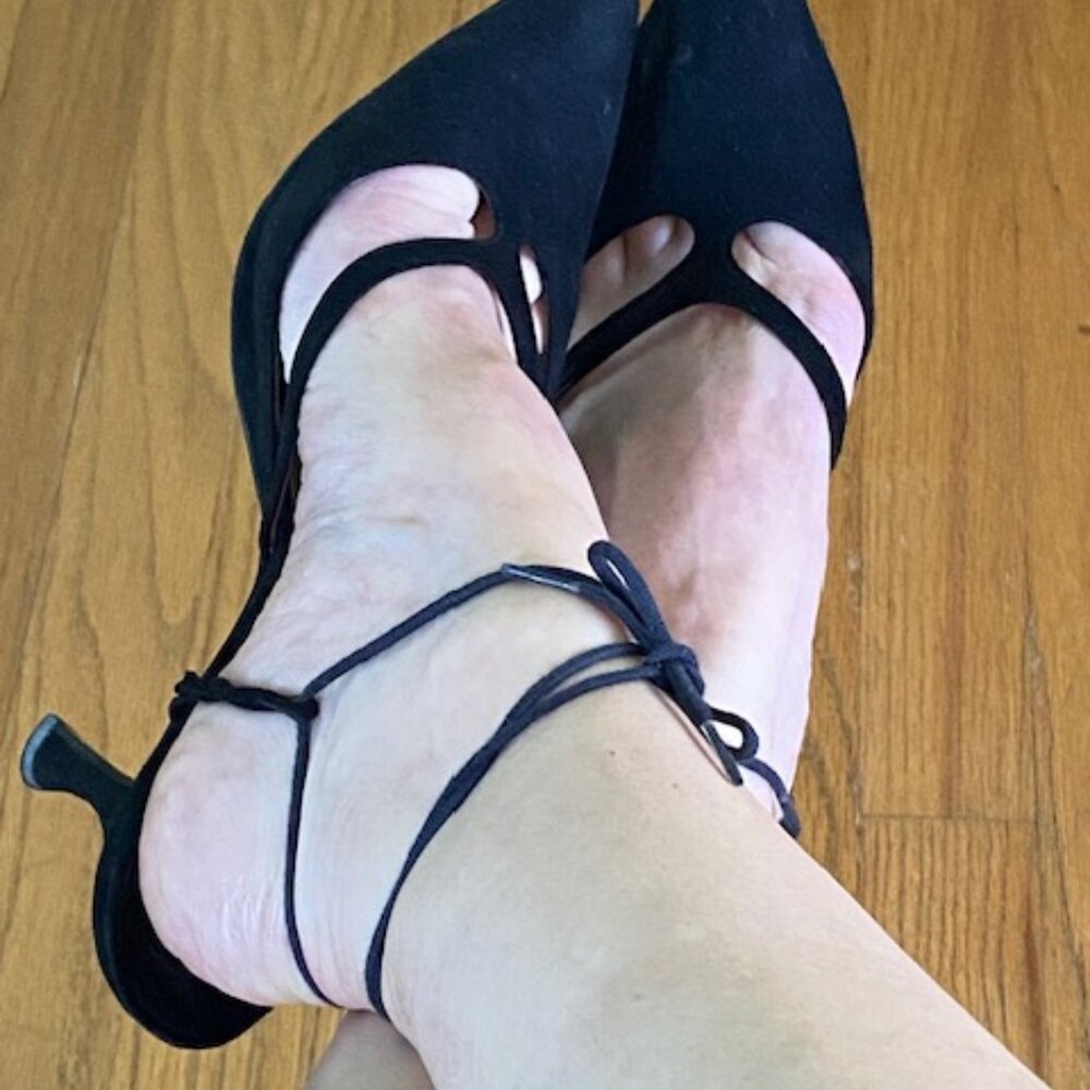 Manolo Blahnik Black Suede Strappy Pumps - Worn 1 Time.  Size 40 1/2. (8.5 US)